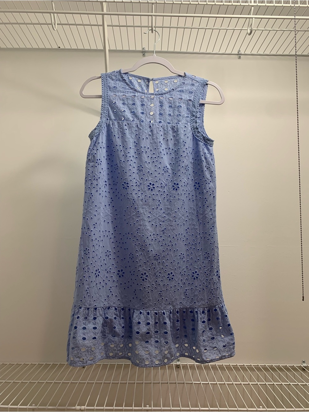 LOFT Light Blue Eyelet Sleeveless Dress